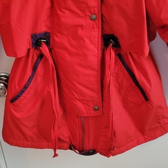 VTG MIXED BLUES 1980s Colorblock Double Breasted Hooded Winter Ski Coat - Picture 6 of 13